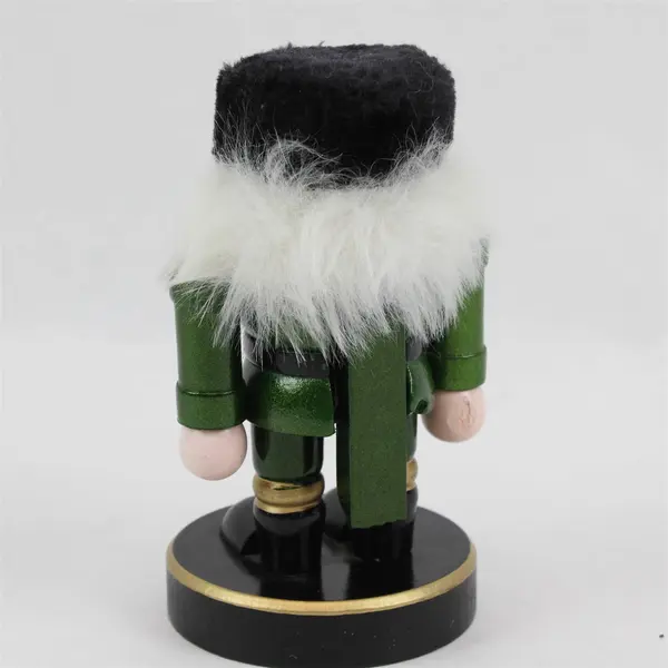 Holiday Home 6.5in Green Gold Christmas Nutcracker Wood Decor