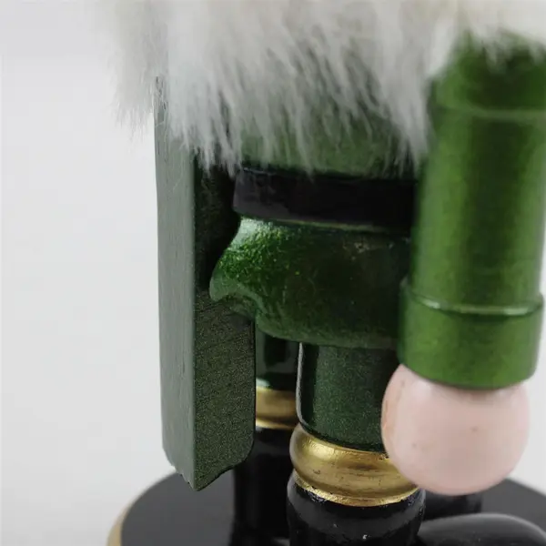 Holiday Home 6.5in Green Gold Christmas Nutcracker Wood Decor