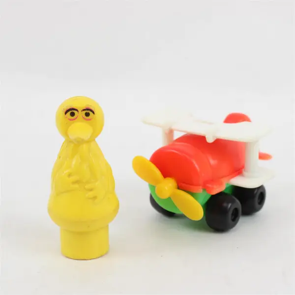 Lot of 2 Vintage Fisher-Price Little People Big Bird Marpin Singapore Plane