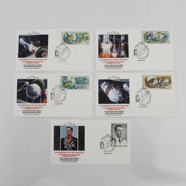 Set Of 5 Russia Man In Space Stamp 1976 Fleetwood First Day Covers