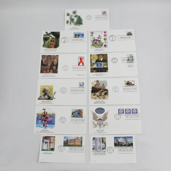 Lot Of 10 Mixed Fleetwood Cachet 1993 First Day Covers