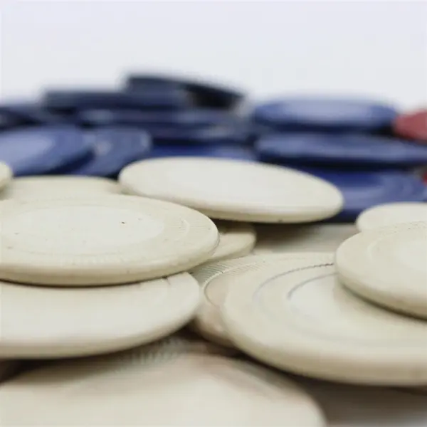 Lot of 86 Vintage Poker Chips White Red Blue