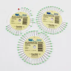 Lot of 3 Vintage Wheels of Prym Dritz Glasshead Sewing Pins 