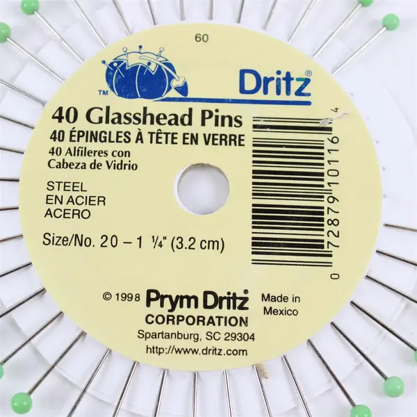 Lot of 3 Vintage Wheels of Prym Dritz Glasshead Sewing Pins 