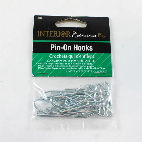 Interior Expressions Pin-On Hooks 14 Hooks New Home Organization
