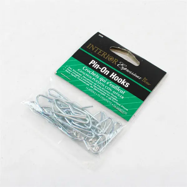 Interior Expressions Pin-On Hooks 14 Hooks New Home Organization