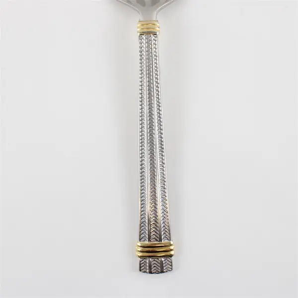 Ralph Lauren Wainwright Serving Fork Silver Tone Gold Accents