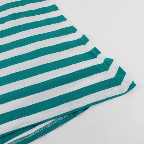 Toast and Jammies  Women's XL Teal and White Striped Tank-Top Nightgown