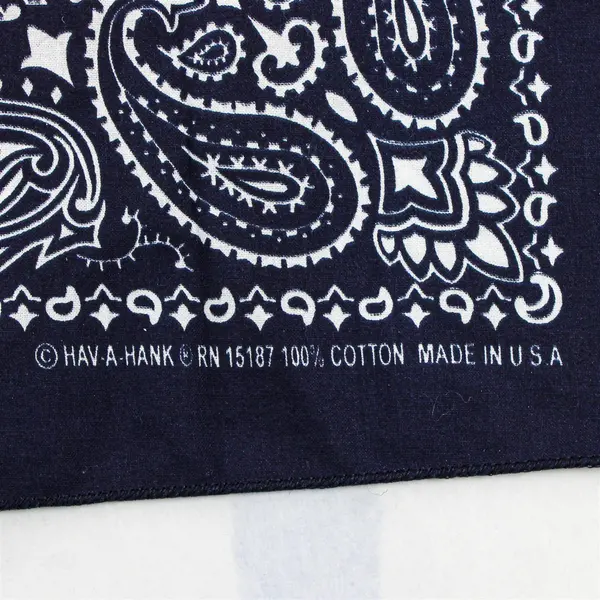 Hav-A-Hank Blue Bandana RN 15187 100% Cotton 20"x 20"