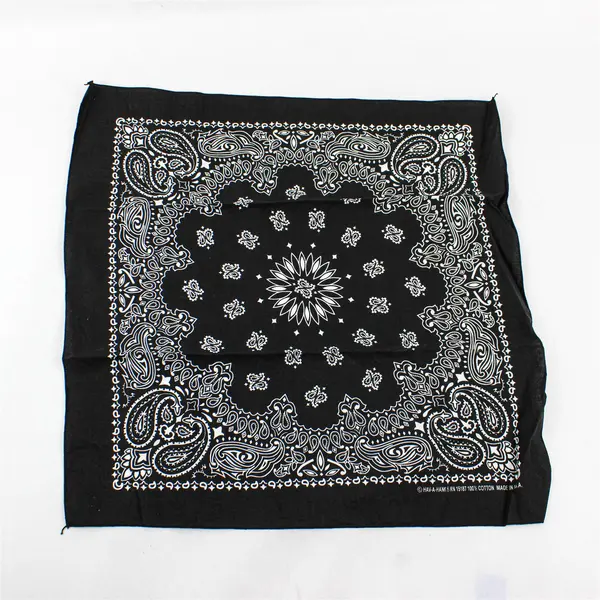 Hav-A-Hank Black Bandana RN 15187 100% Cotton 20"x 20"