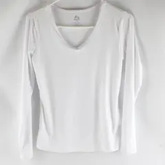 RBX White V-Neck Long-Sleeved Activewear Shirt Women's Small
