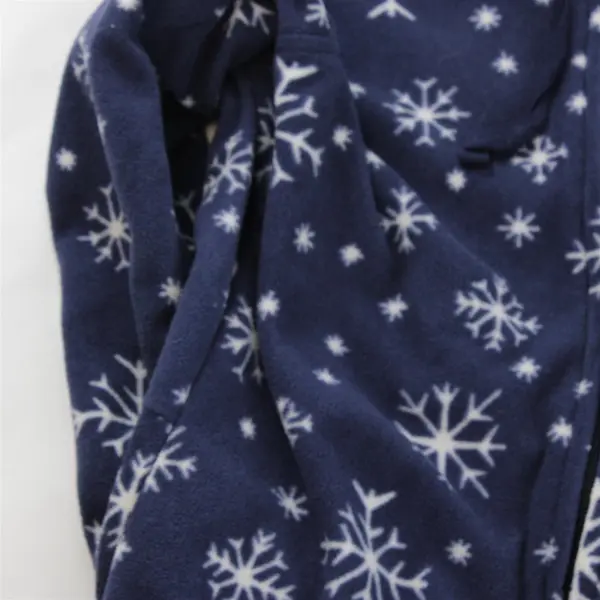 Old Navy Snowflake Pattern Blue Hooded Fleece One-Piece Pajamas Youth XS