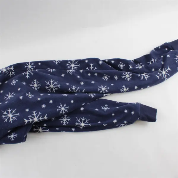 Old Navy Snowflake Pattern Blue Hooded Fleece One-Piece Pajamas Youth XS