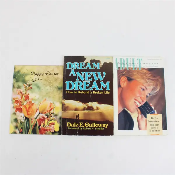 Lot of 3 Paperback Books Happy Easter Adult Bible Fellowship Dream a New Dream