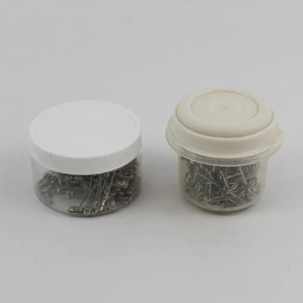 Lot of 2 Containers Safety Pins & T-Pins Sewing Supplies