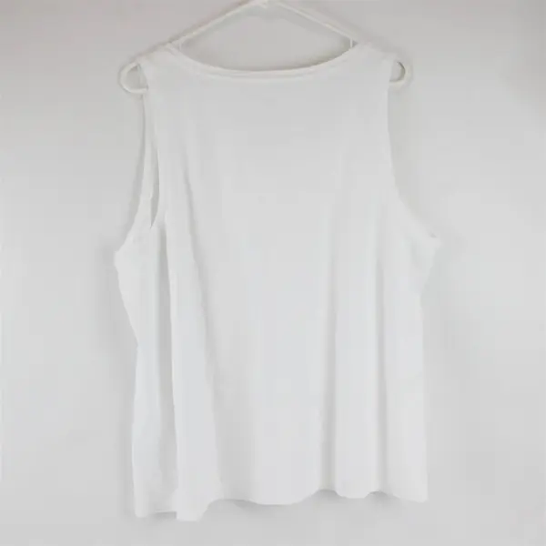 Isaac Mizrahi Live White Square Neck Tank Top Women's Plus Size 2X