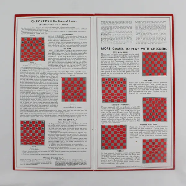 Vintage 1974 Checkers and Five Other Board Games By Whitman