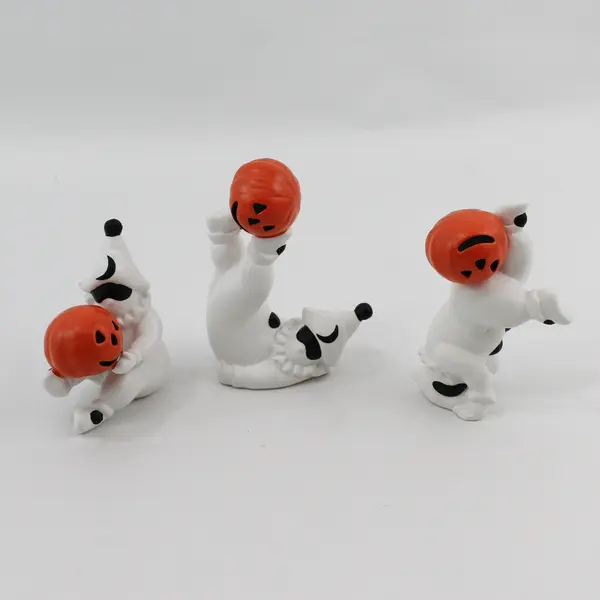 Lot of 3 Dept 56 Halloween Ceramic Jack-o-Lantern Figurines