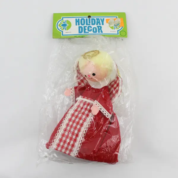NOS Vintage 1960s PCCI Blonde Angel Tree Topper 7"