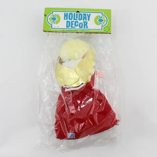 NOS Vintage 1960s PCCI Blonde Angel Tree Topper 7"