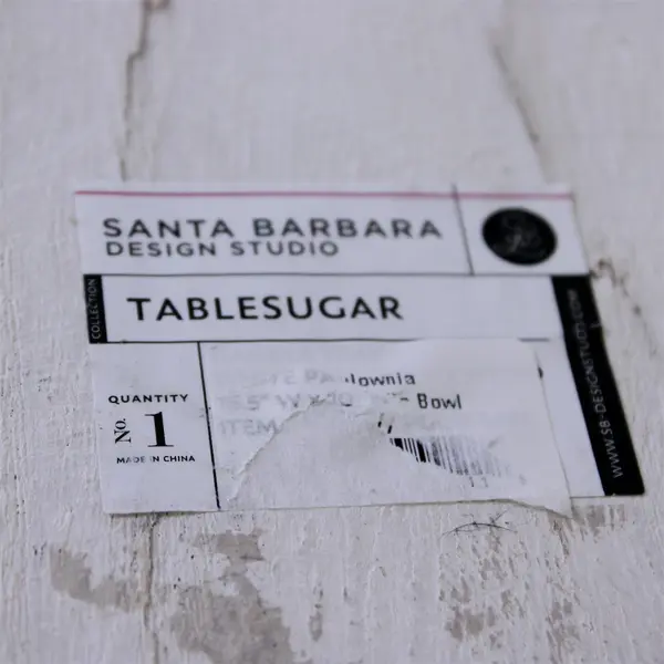 Santa Barbara Design Studio White Paulownia Wood Table Sugar Bowl