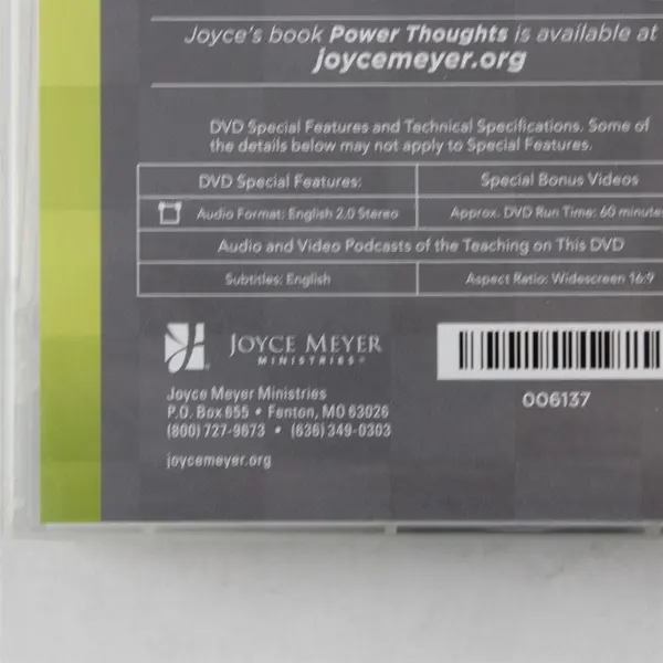 Joyce Meyer Ministries Developing Power Thoughts 4 CDs 2 DVDs Guide