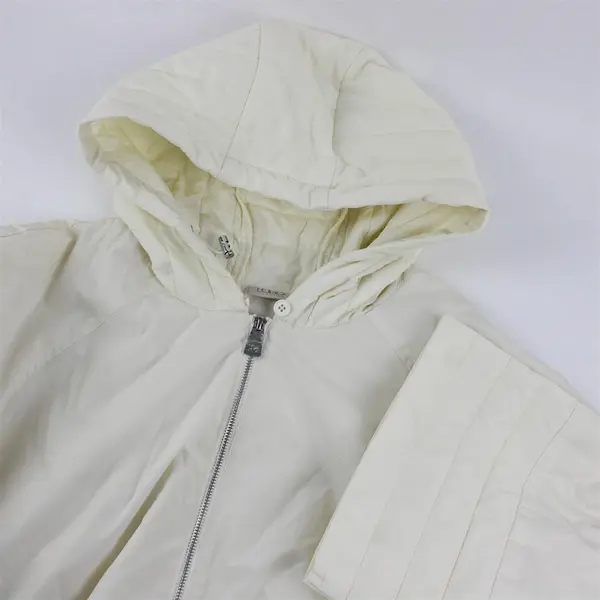 LOGO Lori Goldstein Off-White Ivory Long Windbreaker Jacket Women's 3X