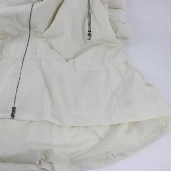 LOGO Lori Goldstein Off-White Ivory Long Windbreaker Jacket Women's 3X