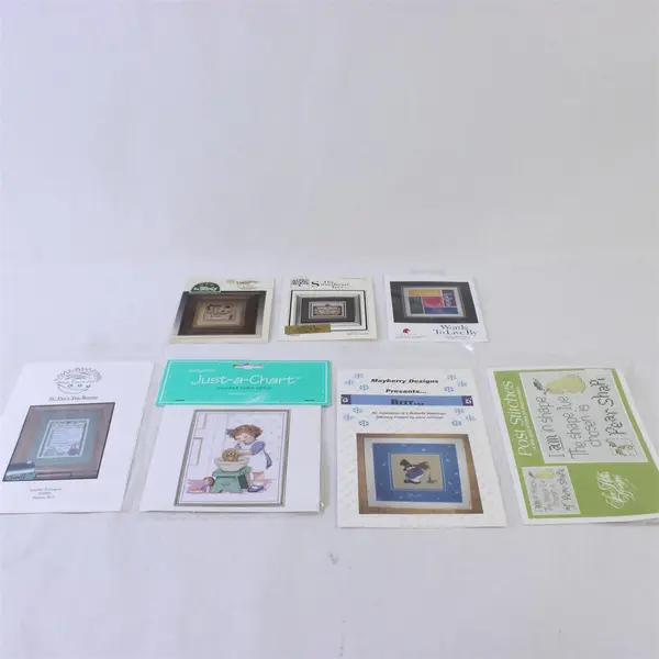 Lot of 7 Counted Cross Stitch Patterns Trilogy Sweetheart Tree Janlynn