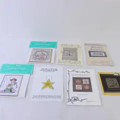 Lot of 7 Mixed Counted Cross Stitch Patterns Christmas Summer Tree Sports