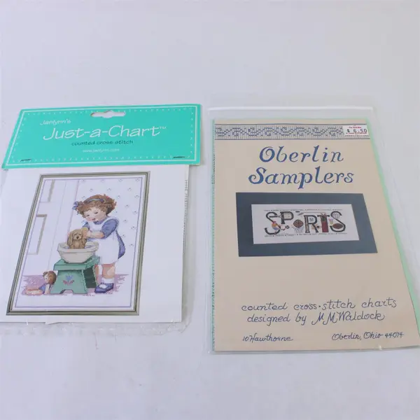 Lot of 7 Mixed Counted Cross Stitch Patterns Christmas Summer Tree Sports