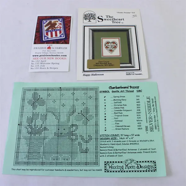 Mixed Brand Lot 6 Counted Cross Stitch Patterns Heart in Hand Prairie Schooler
