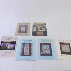 Lot of 6 Counted Cross Stitch Patterns Lizzie & Kate Little River Designs