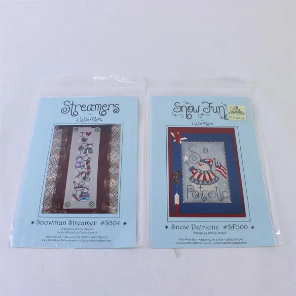 Lot of 6 Counted Cross Stitch Patterns Lizzie & Kate Little River Designs