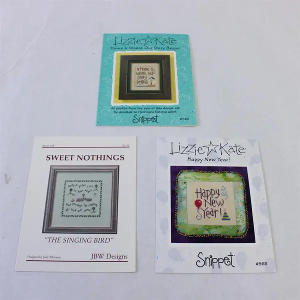 Lot of 7 Counted Cross Stitch Patterns JBW Designs Lizzie Kate Little River