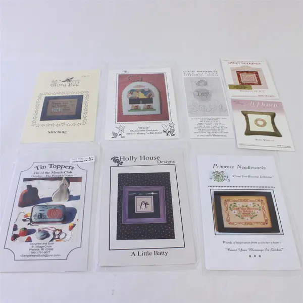 Lot of 8 Mixed Brand Counted Cross Stitch Patterns JBW Holly House Primrose