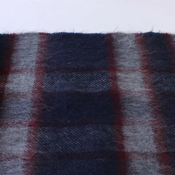 The Cashmere Look Womens Plaid Fringe Rectangle Scarf Gray Red Navy
