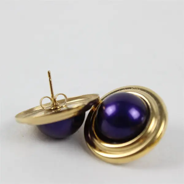 Vintage Mixed Costume Jewelry Earrings Gold Tone Pearl Hoop Dangle