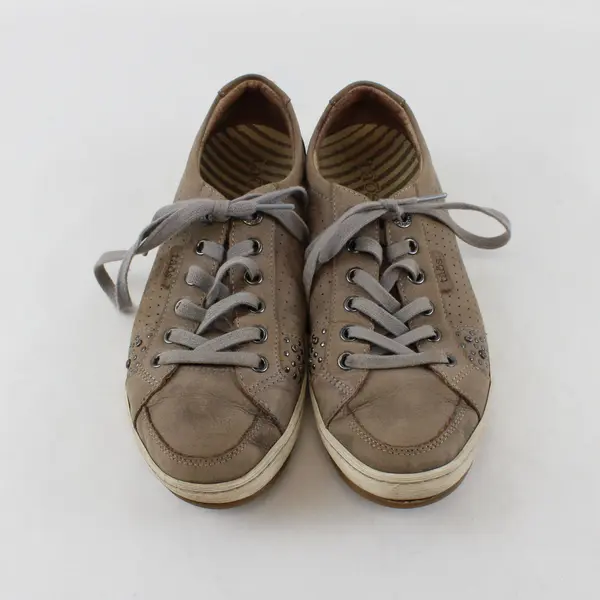Taos Brown Leather Freedom Low Top Lace Up Sneaker Shoes Women's Size 8.5