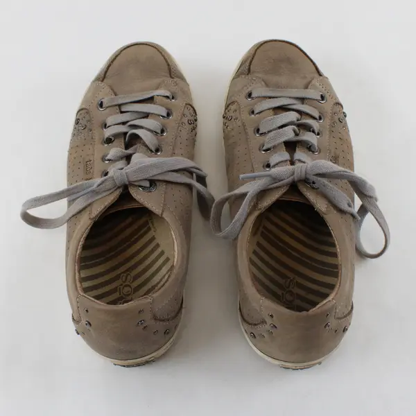 Taos Brown Leather Freedom Low Top Lace Up Sneaker Shoes Women's Size 8.5