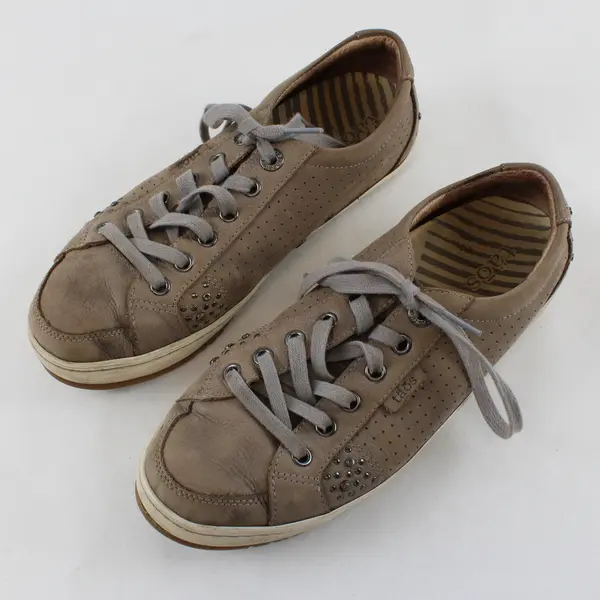 Taos Brown Leather Freedom Low Top Lace Up Sneaker Shoes Women's Size 8.5
