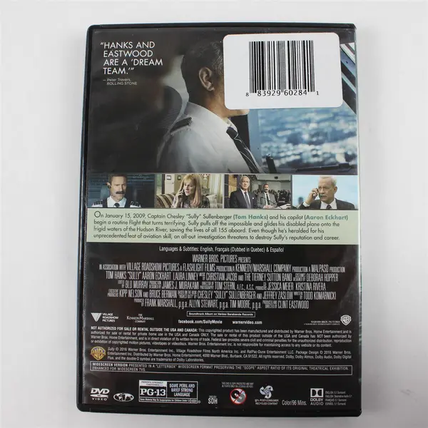 Sully DVD 2016 Tom Hanks Clint Eastwood Warner Home Video