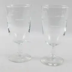 Lot Of 2 Libbey Glass Company Windswept Pattern Clear Iced Tea Glasses 7.25"
