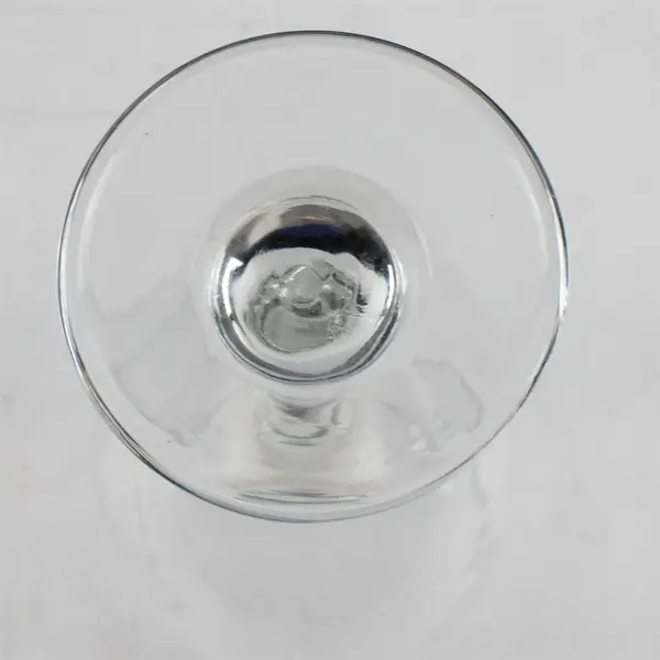 Lot Of 2 Unbranded Matching Hand Blown Clear Glass Wine Glasses 8" & 9" Tall