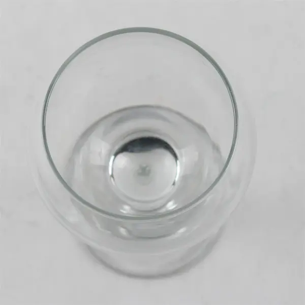 Lot Of 2 Unbranded Matching Hand Blown Clear Glass Wine Glasses 8" & 9" Tall