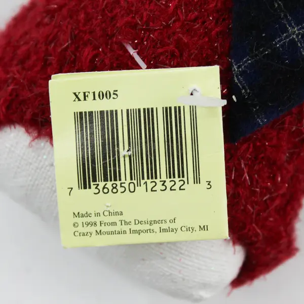 VTG 1998 Crazy Mountain Fabric Snowman with Red Sweater Figure 7.5"