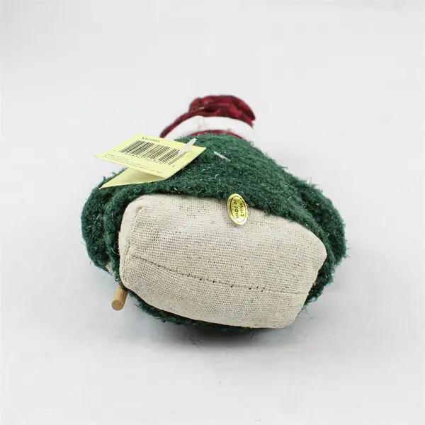 VTG 1998 Crazy Mountain Fabric Snowman with Green Sweater Figure 7.5"