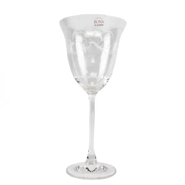 RONA Slovakia Florentine Clear Etched Wine Glass 8.5"