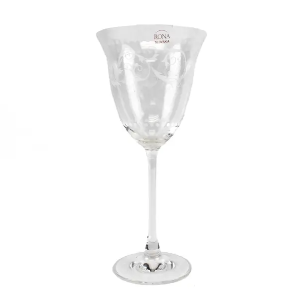 RONA Slovakia Florentine Clear Etched Wine Glass 8.5"