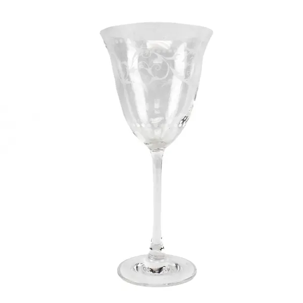 RONA Slovakia Florentine Clear Etched Wine Glass 8.5"